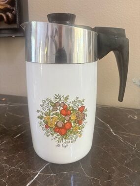 Vintage Corning Ware electric percolator Spice of Life 10 cup